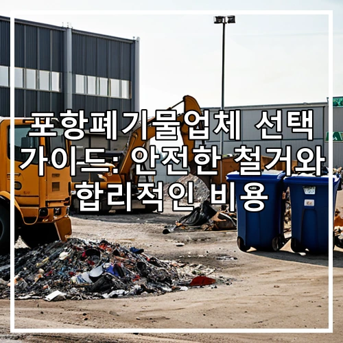 포항폐기물업체 선택 가이드: 안전한 철거와 합리적인 비용